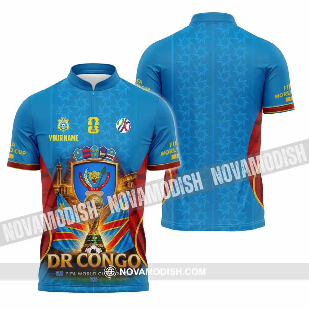 Unisex Shirt - Custom Dr Congo World Cup 2026 Shirt - Zipper Polo Shirt / S - T-shirt