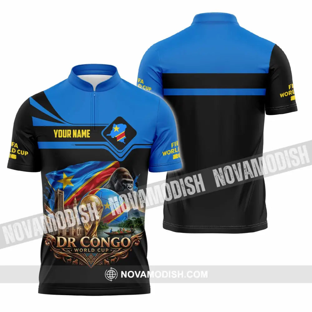 Unisex Shirt - Custom Dr Congo World Cup 2026 Shirt - Zipper Polo Shirt / S - T-shirt