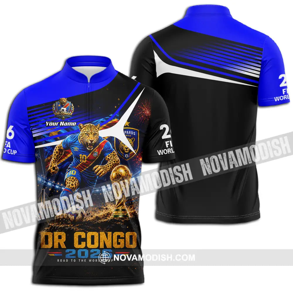 Unisex Shirt - Custom Dr Congo World Cup 2026 Shirt - Zipper Polo Shirt / S - T-shirt