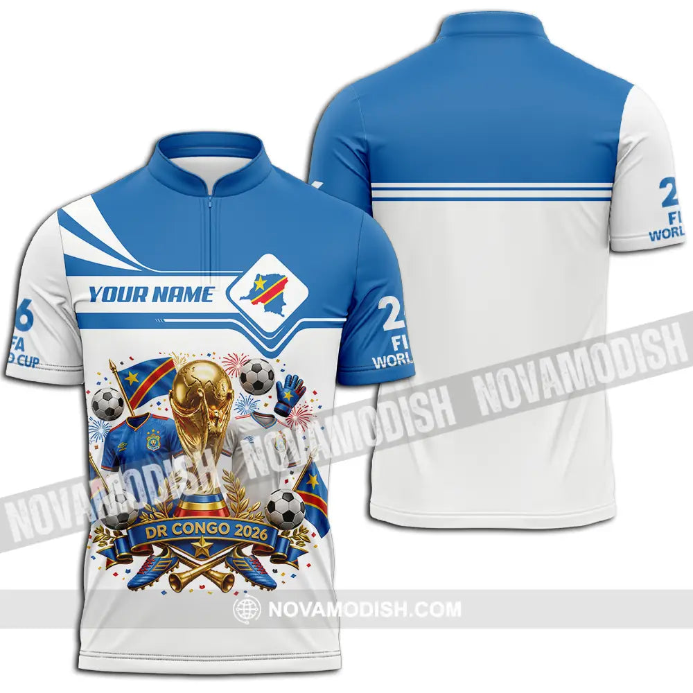 Unisex Shirt - Custom Dr Congo World Cup 2026 Shirt - Zipper Polo Shirt / S - T-shirt