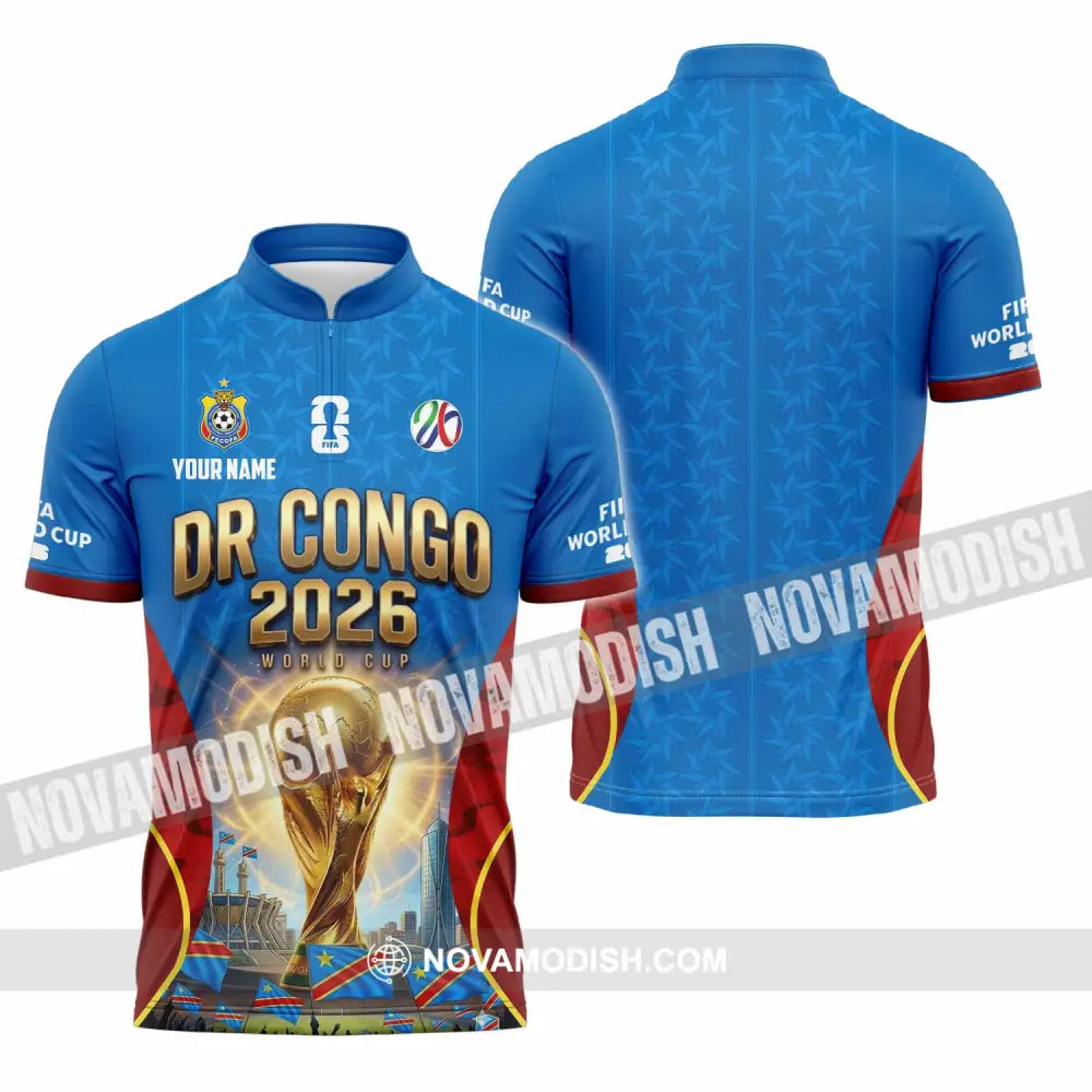 Unisex Shirt - Custom Dr Congo World Cup 2026 Shirt - Zipper Polo Shirt / S - T-shirt