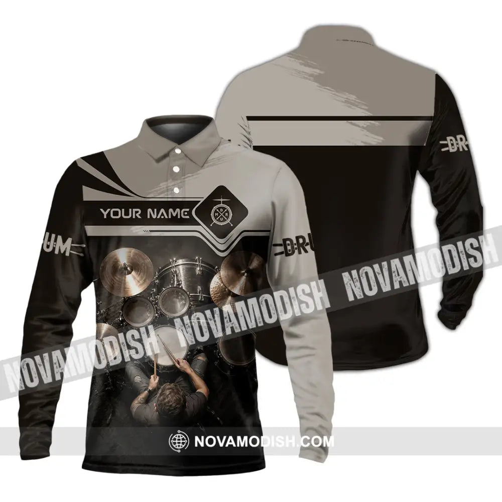 Unisex Shirt - Custom Drum Shirt - Long Sleeve Polo / S - T-shirt