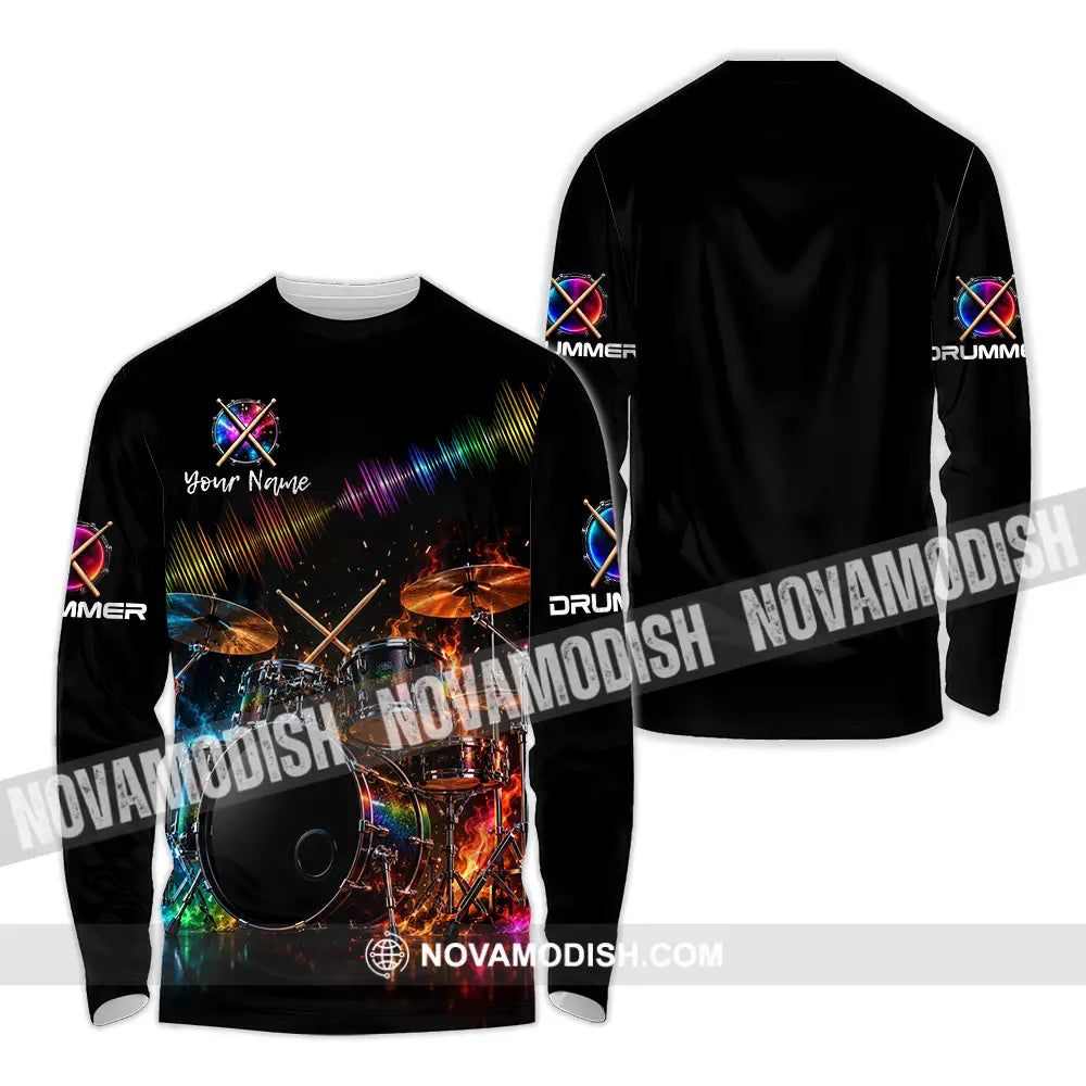 Unisex Shirt - Custom Drummer Shirt - Long Sleeve Shirt / S - T-shirt