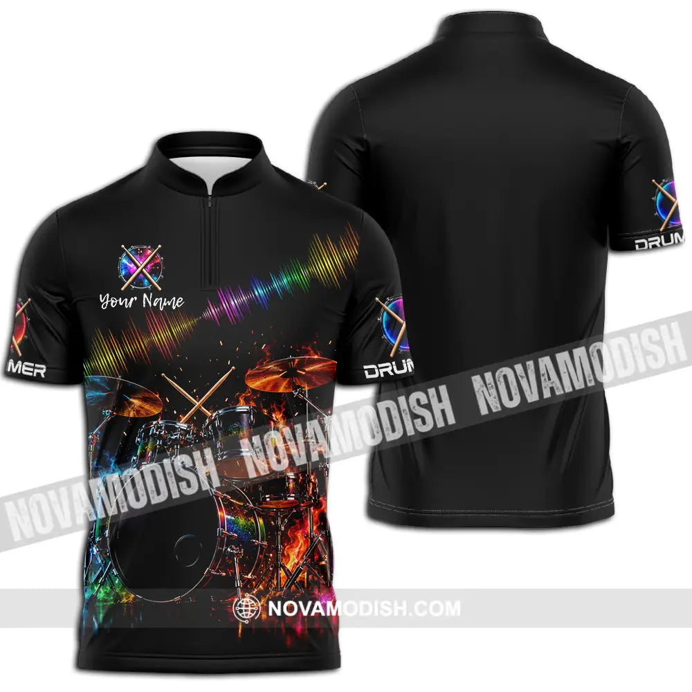 Unisex Shirt - Custom Drummer Shirt - Zipper Polo Shirt / S - T-shirt
