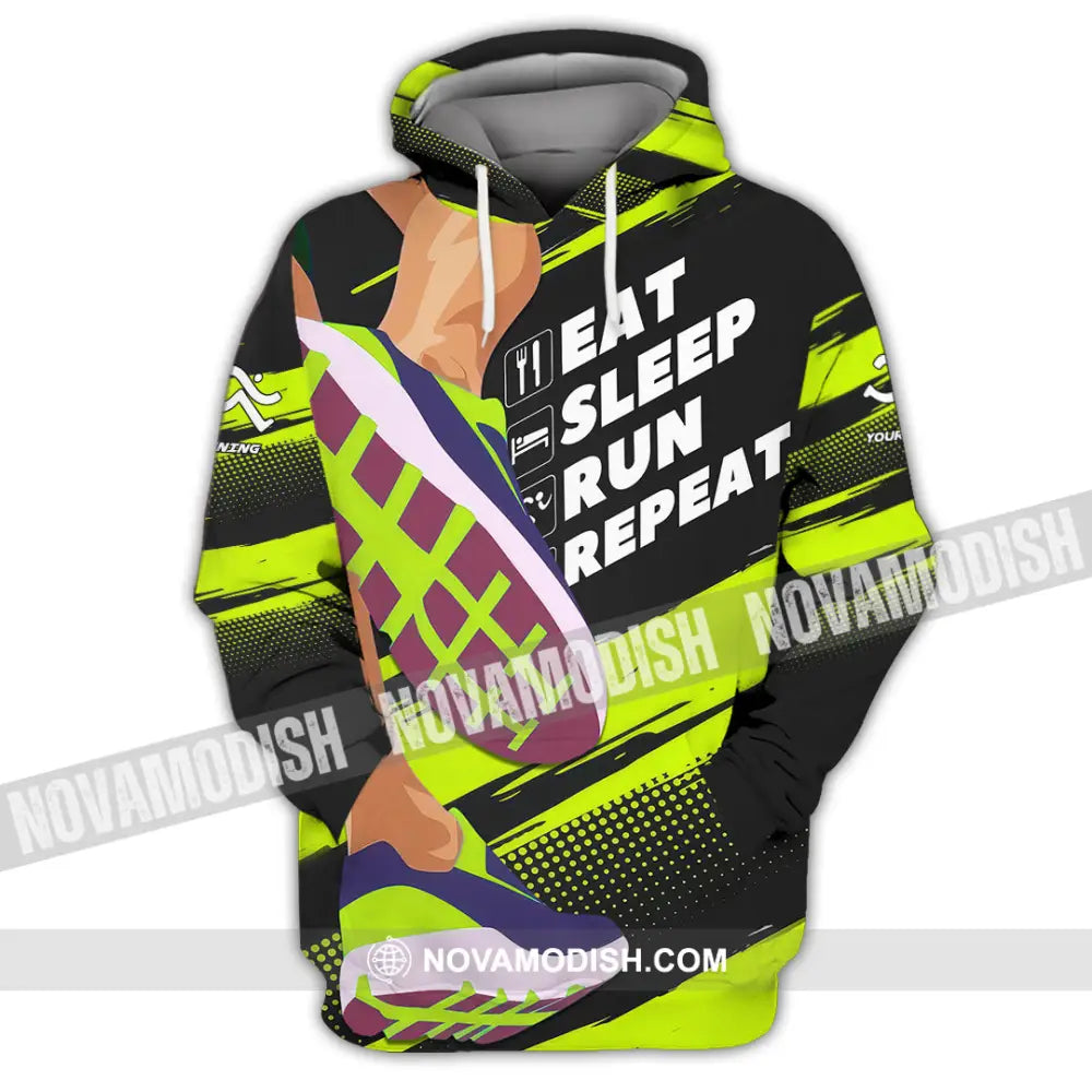 Unisex Shirt - Custom Eat Sleep Run Repeat 3D Shirt Hoodie / S T-shirt