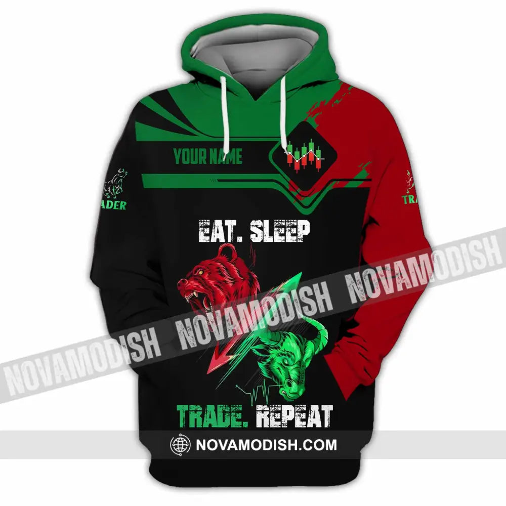 Unisex Shirt - Custom Eat Sleep Trade Repeat 3D Shirt Hoodie / S T-shirt