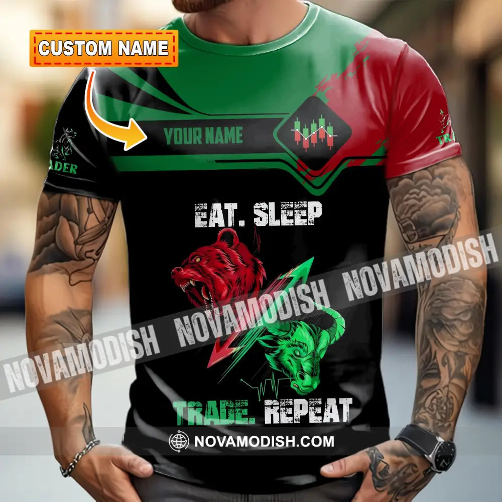 Unisex Shirt - Custom Eat Sleep Trade Repeat 3D Shirt T-shirt
