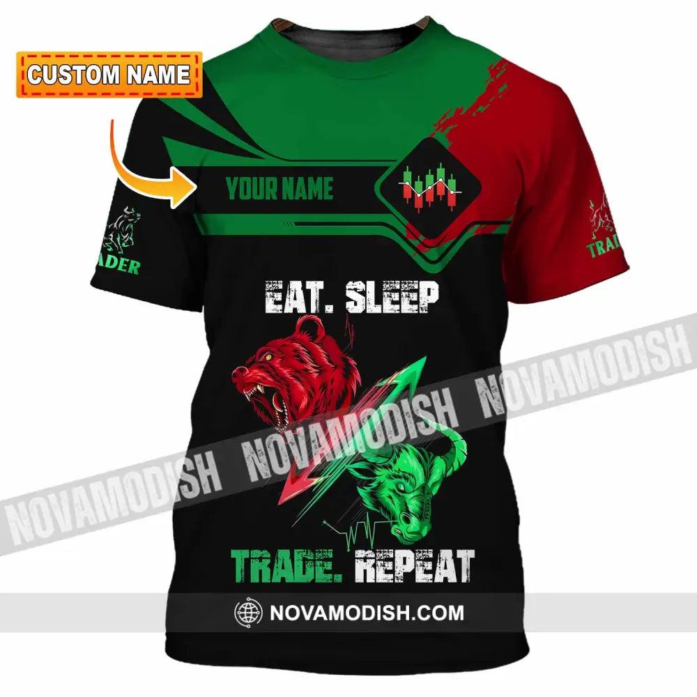 Unisex Shirt - Custom Eat Sleep Trade Repeat 3D Shirt T-shirt