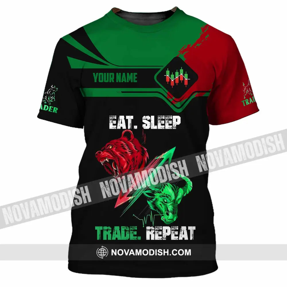 Unisex Shirt - Custom Eat Sleep Trade Repeat 3D Shirt T-Shirt / S T-shirt