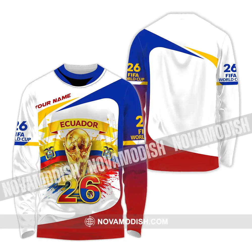 Unisex Shirt - Custom Ecuador World Cup 2026 3D Shirt - Long Sleeve Shirt / S - T-shirt