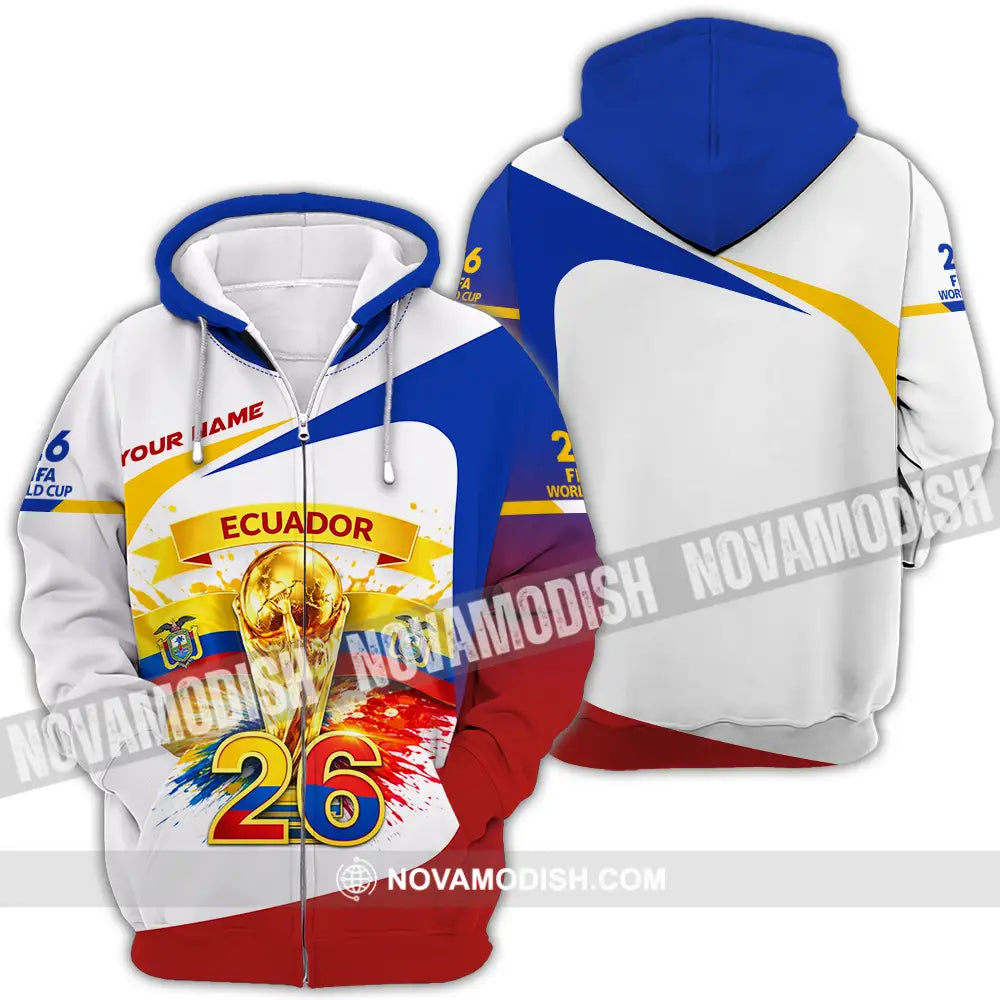 Unisex Shirt - Custom Ecuador World Cup 2026 3D Shirt - Zipper Hoodie / S - T-shirt