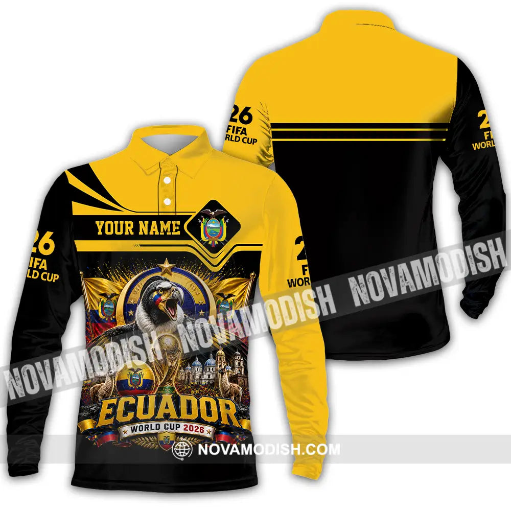 Unisex Shirt - Custom Ecuador World Cup 2026 Shirt - Long Sleeve Polo / S - T-shirt