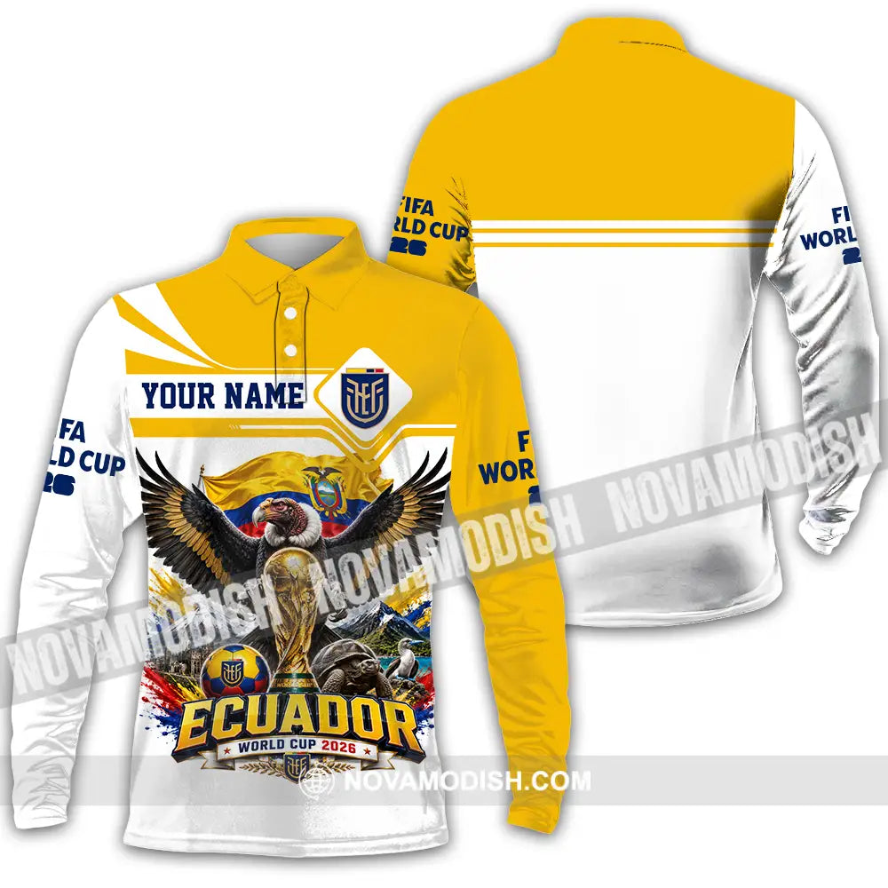 Unisex Shirt - Custom Ecuador World Cup 2026 Shirt - Long Sleeve Polo / S - T-shirt