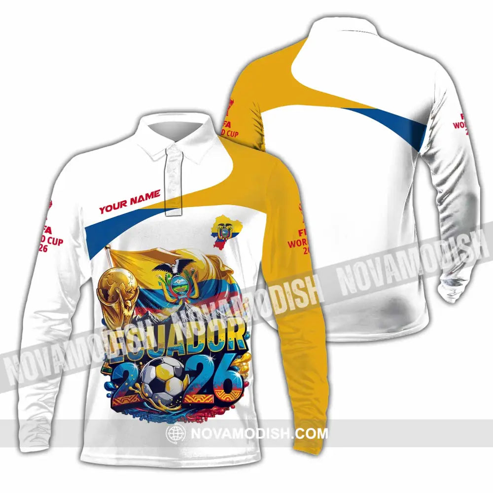 Unisex Shirt - Custom Ecuador World Cup 2026 Shirt - Long Sleeve Polo / S - T-shirt