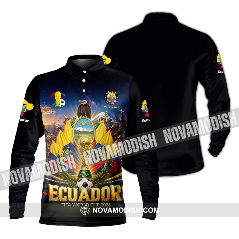 Unisex Shirt - Custom Ecuador World Cup 2026 Shirt - Long Sleeve Polo / S - T-shirt