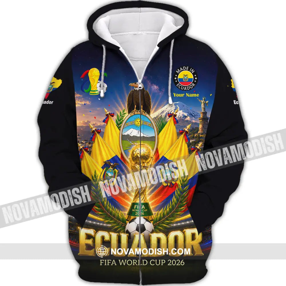 Unisex Shirt - Custom Ecuador World Cup 2026 Shirt - Zipper Hoodie / S - T-shirt
