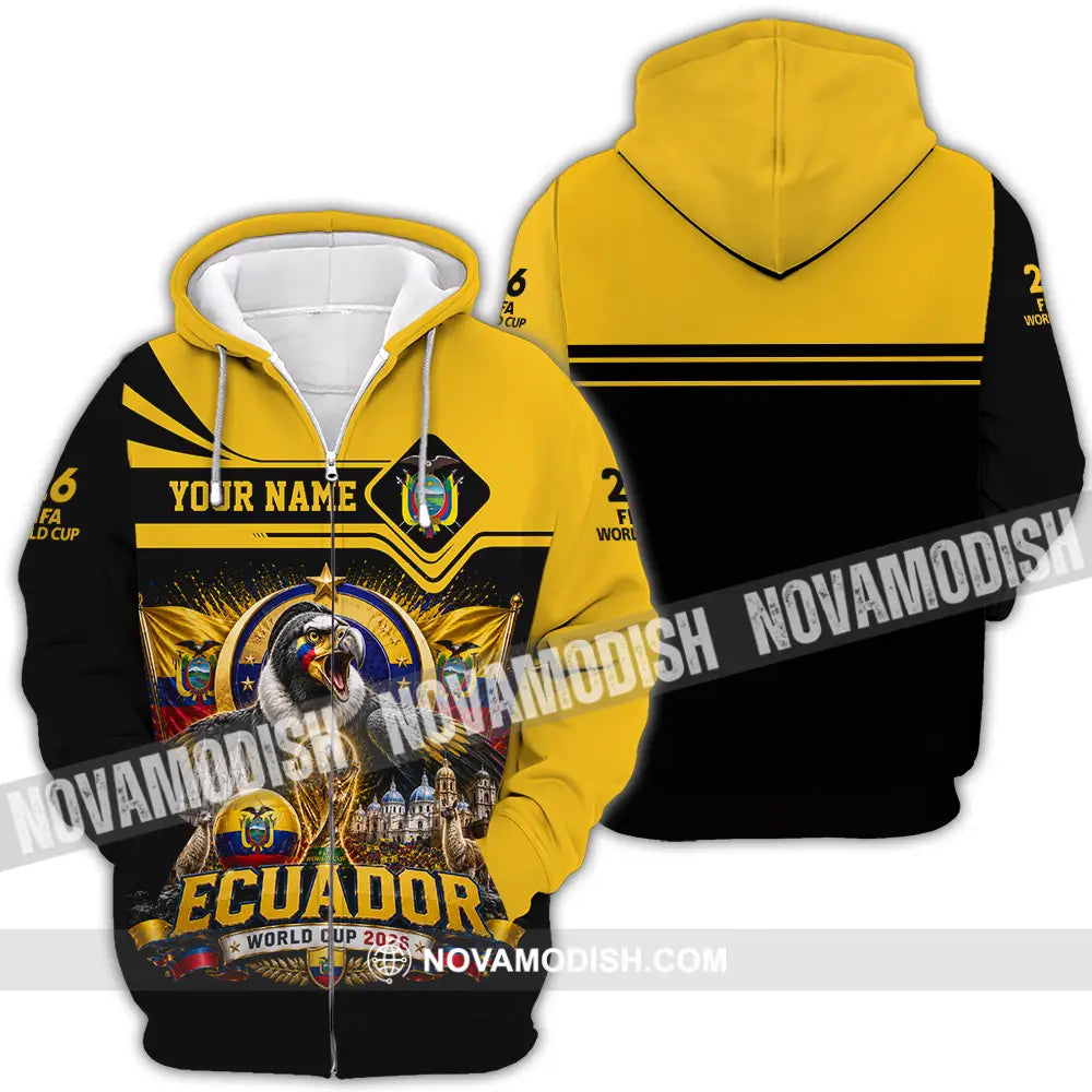Unisex Shirt - Custom Ecuador World Cup 2026 Shirt - Zipper Hoodie / S - T-shirt