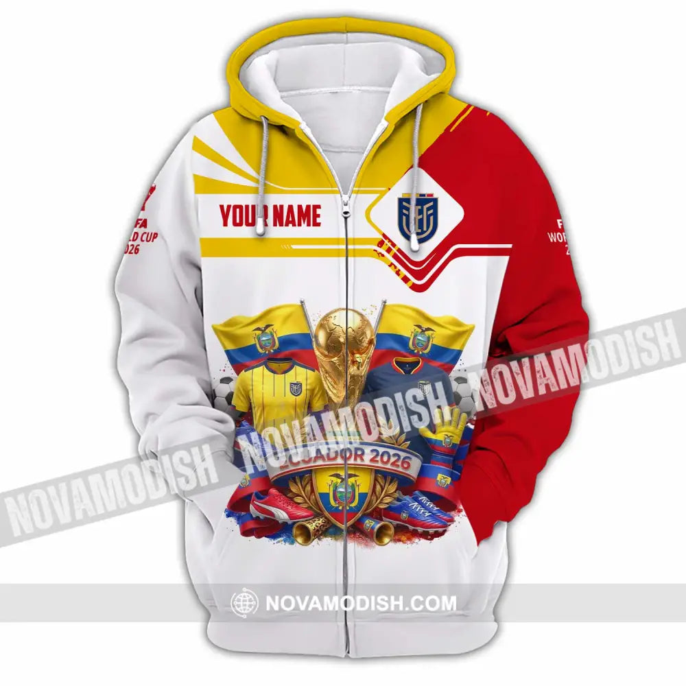 Unisex Shirt - Custom Ecuador World Cup 2026 Shirt - Zipper Hoodie / S - T-shirt