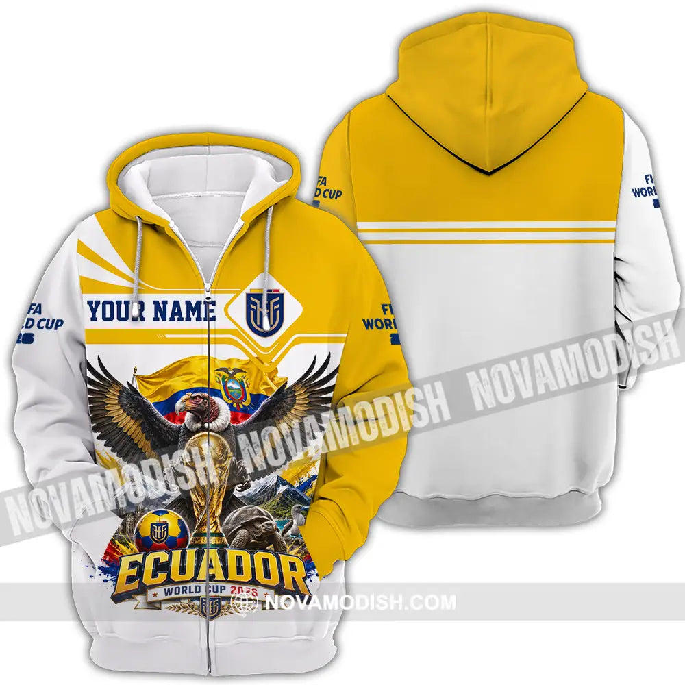 Unisex Shirt - Custom Ecuador World Cup 2026 Shirt - Zipper Hoodie / S - T-shirt