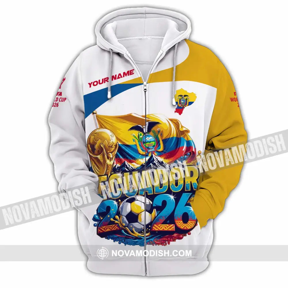 Unisex Shirt - Custom Ecuador World Cup 2026 Shirt - Zipper Hoodie / S - T-shirt