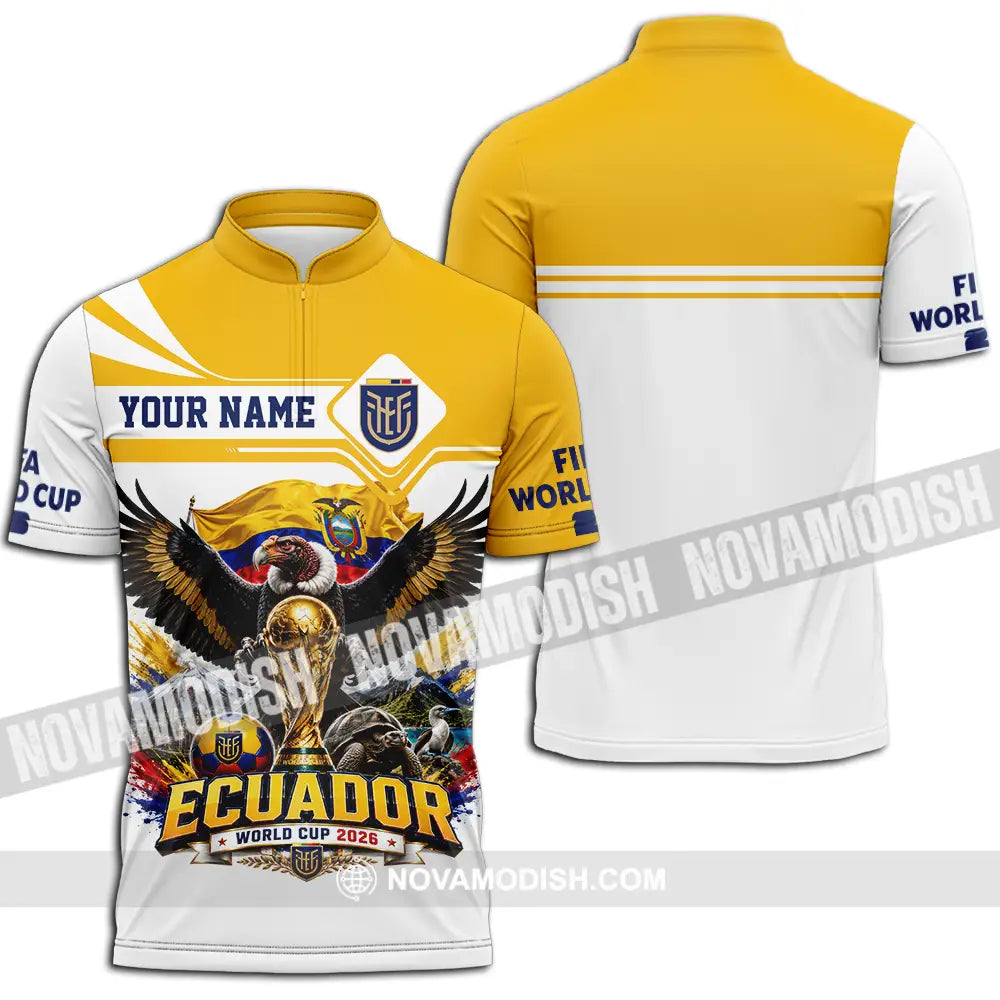 Unisex Shirt - Custom Ecuador World Cup 2026 Shirt - Zipper Polo Shirt / S - T-shirt