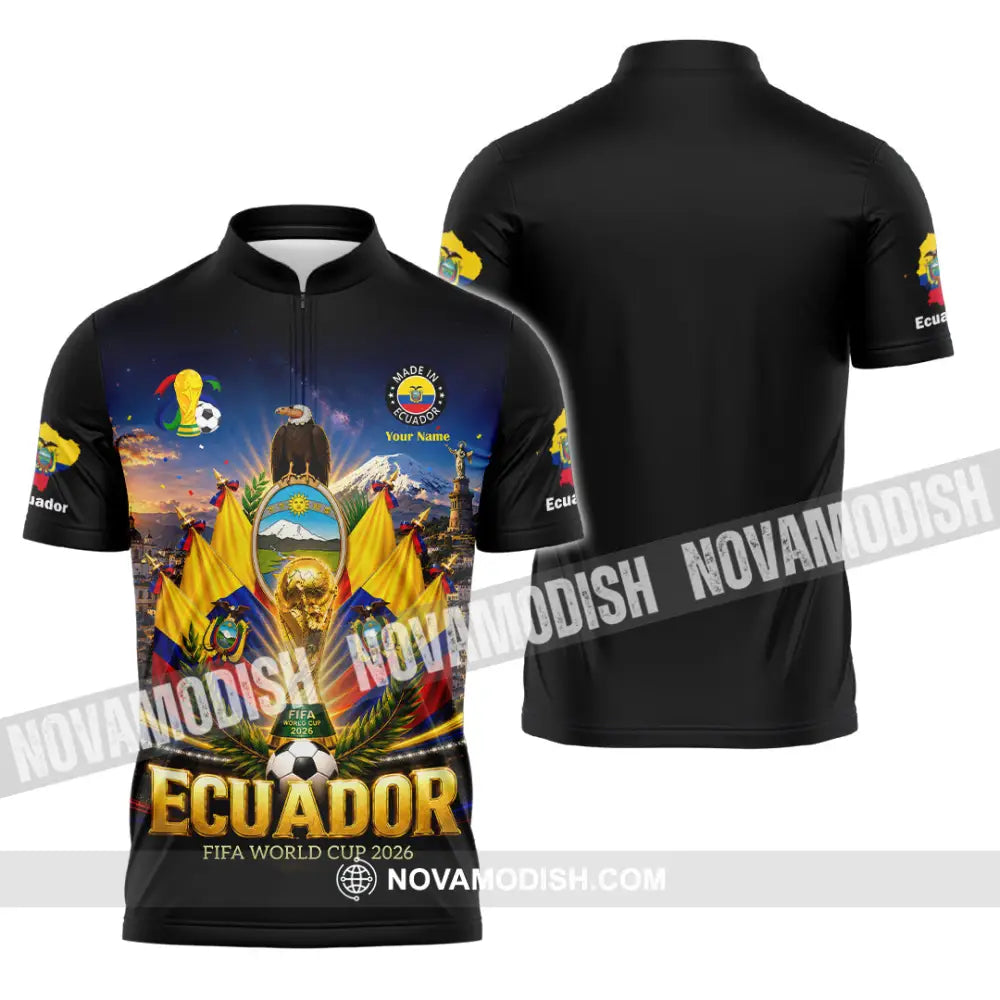 Unisex Shirt - Custom Ecuador World Cup 2026 Shirt - Zipper Polo Shirt / S - T-shirt
