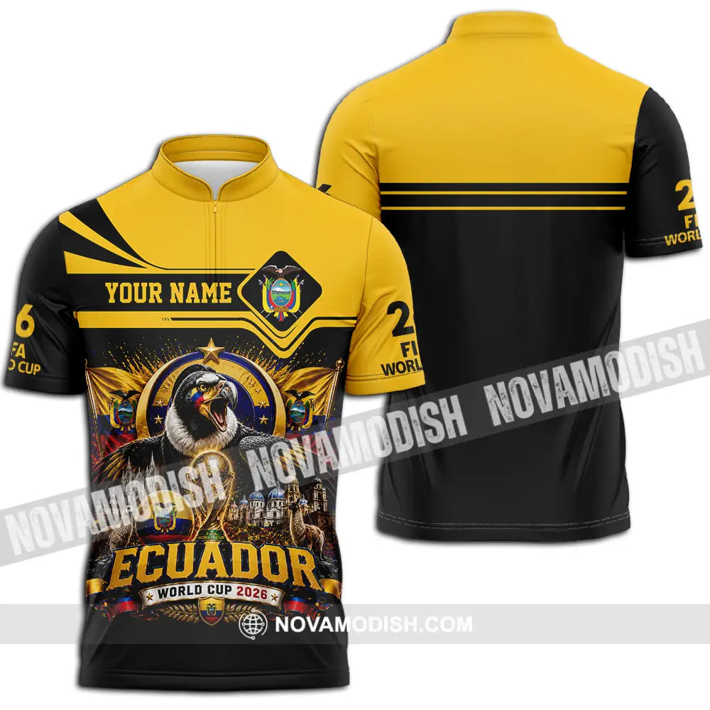 Unisex Shirt - Custom Ecuador World Cup 2026 Shirt - Zipper Polo Shirt / S - T-shirt