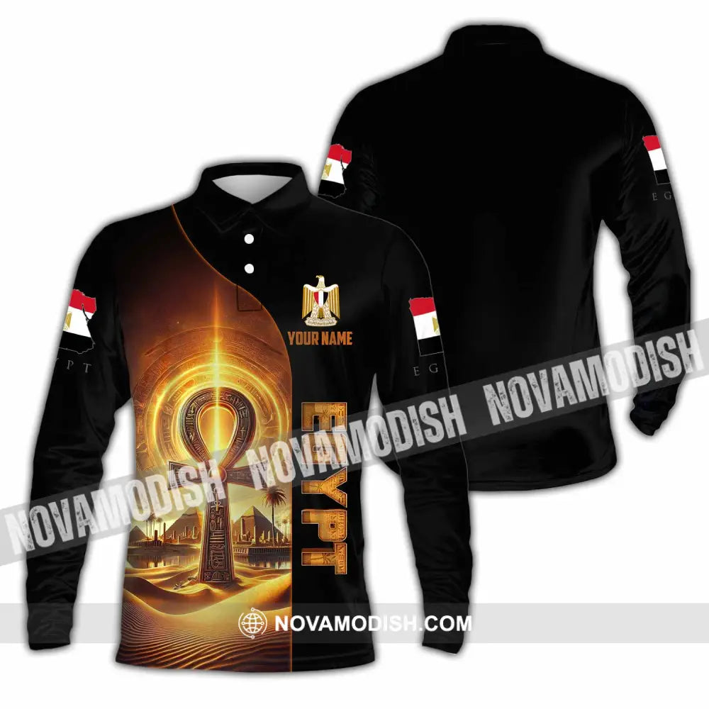 Unisex Shirt - Custom Egypt Shirt Long Sleeve Polo / S T-shirt