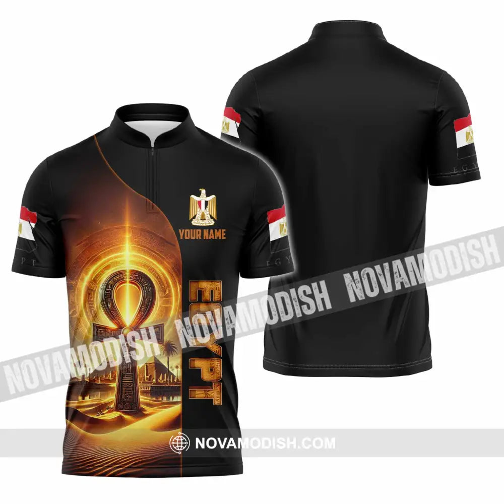 Unisex Shirt - Custom Egypt Shirt Zipper Polo Shirt / S T-shirt