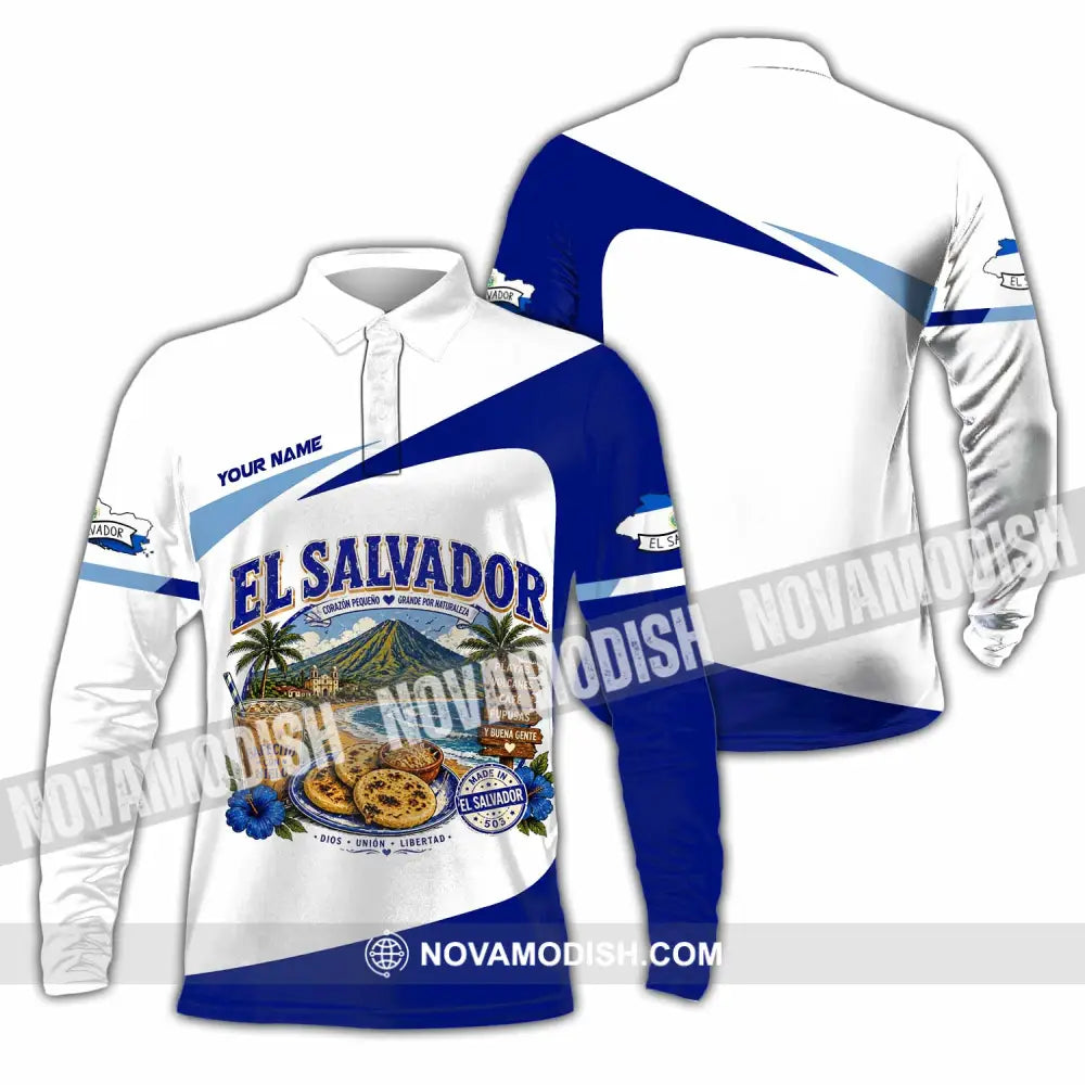 Unisex Shirt - Custom El Salvador Shirt - Long Sleeve Polo / S - T-shirt