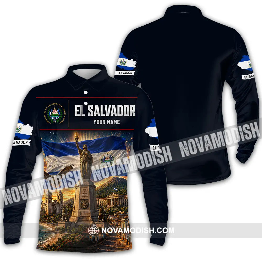 Unisex Shirt - Custom El Salvador Shirt - Long Sleeve Polo / S - T-shirt