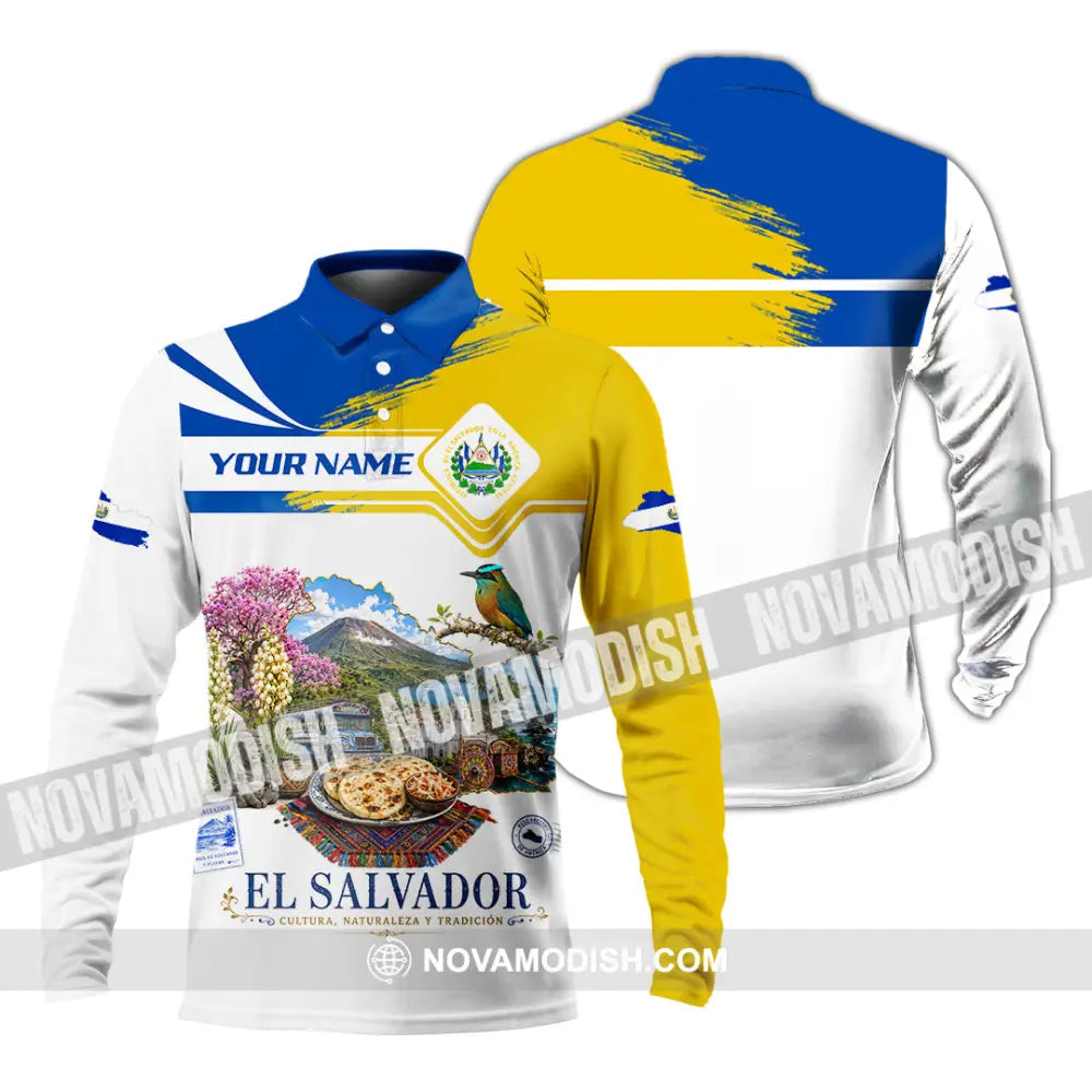 Unisex Shirt - Custom El Salvador Shirt - Long Sleeve Polo / S - T-shirt