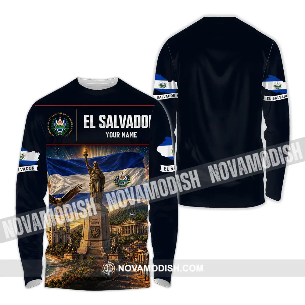 Unisex Shirt - Custom El Salvador Shirt - Long Sleeve Shirt / S - T-shirt