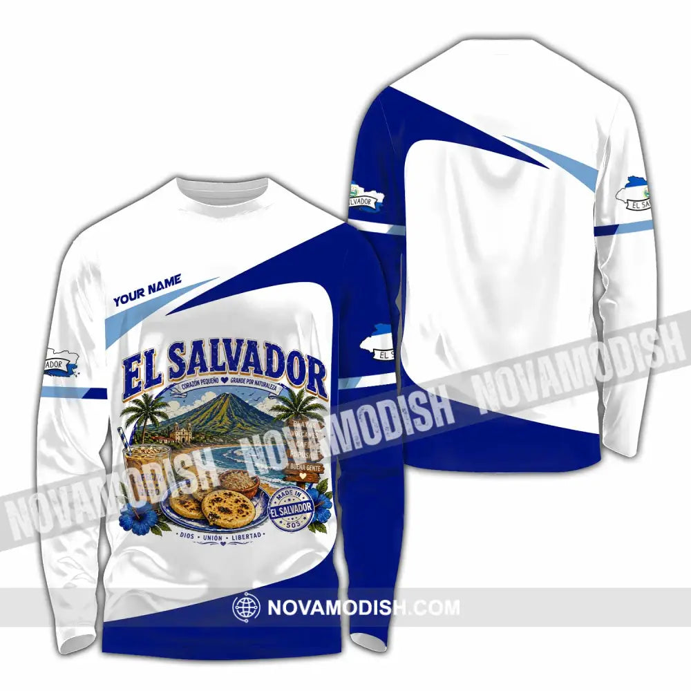 Unisex Shirt - Custom El Salvador Shirt - Long Sleeve Shirt / S - T-shirt