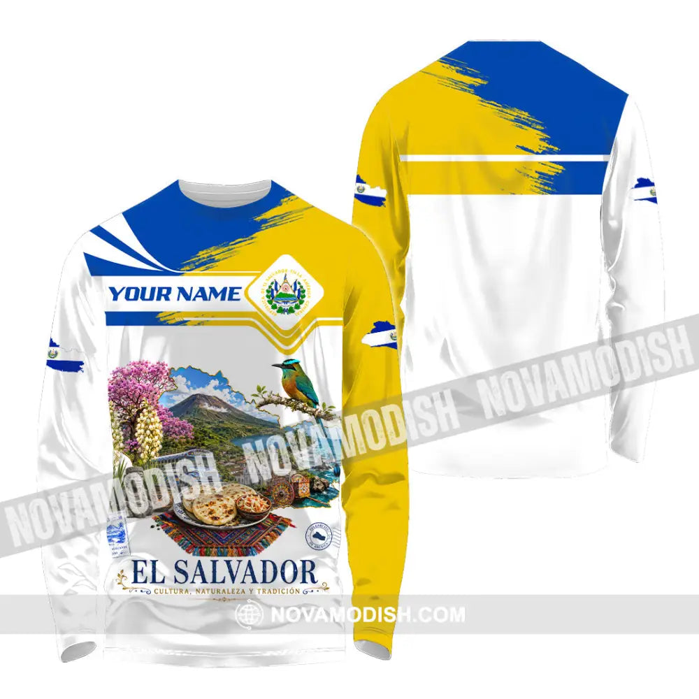 Unisex Shirt - Custom El Salvador Shirt - Long Sleeve Shirt / S - T-shirt