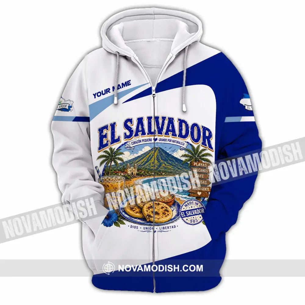Unisex Shirt - Custom El Salvador Shirt - Zipper Hoodie / S - T-shirt