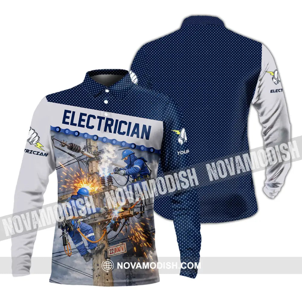 Unisex Shirt - Custom Electrician Shirt - Long Sleeve Polo / S - T-shirt