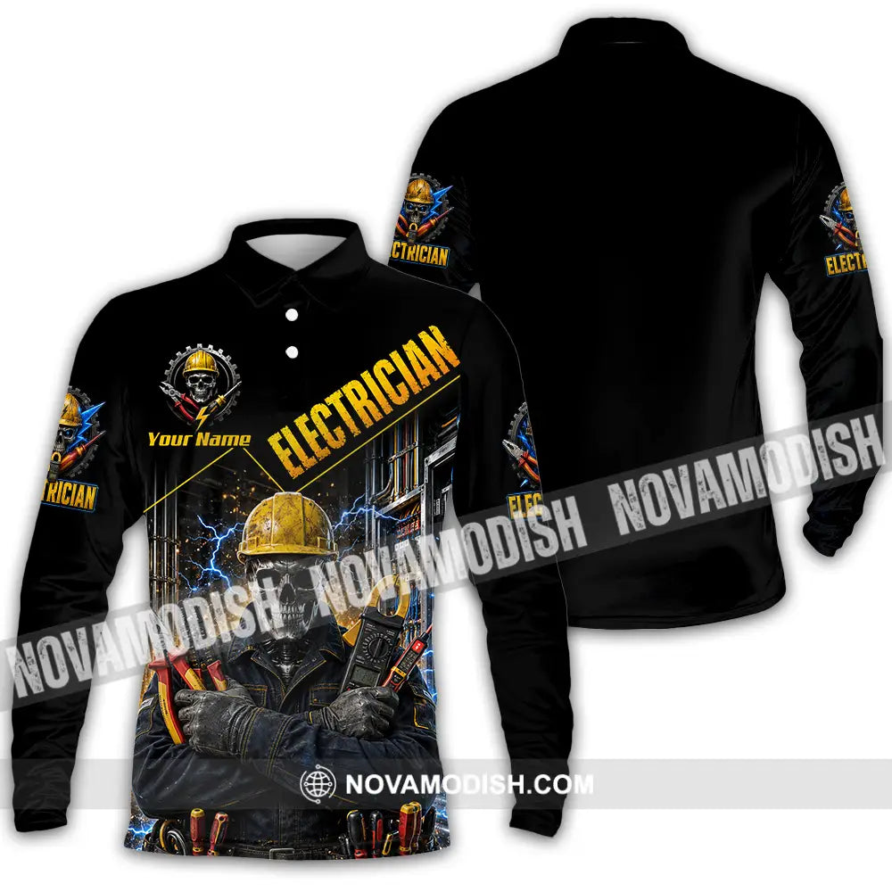 Unisex Shirt - Custom Electrician Shirt - Long Sleeve Polo / S - T-shirt