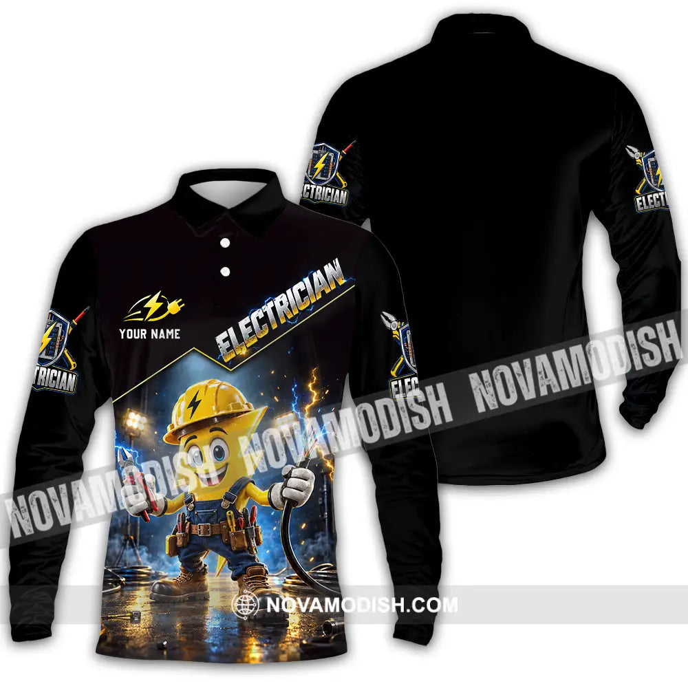Unisex Shirt - Custom Electrician Shirt - Long Sleeve Polo / S - T-shirt