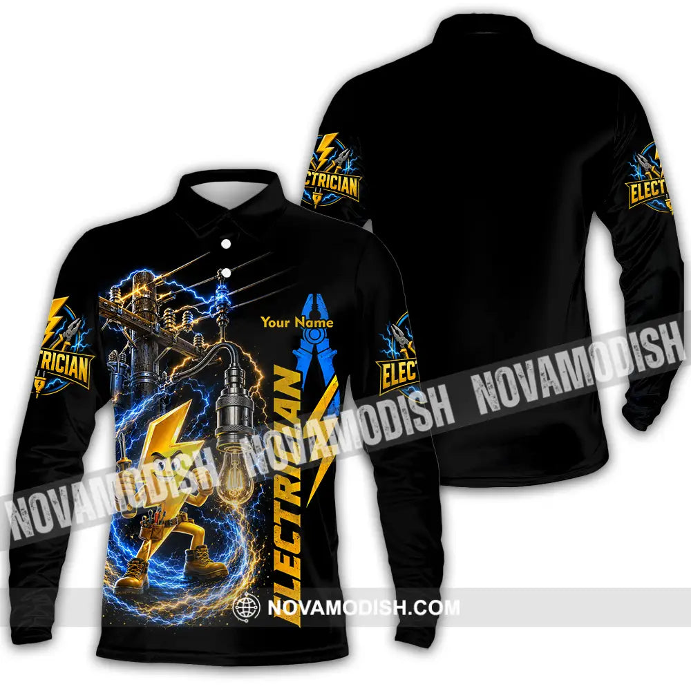 Unisex Shirt - Custom Electrician Shirt - Long Sleeve Polo / S - T-shirt