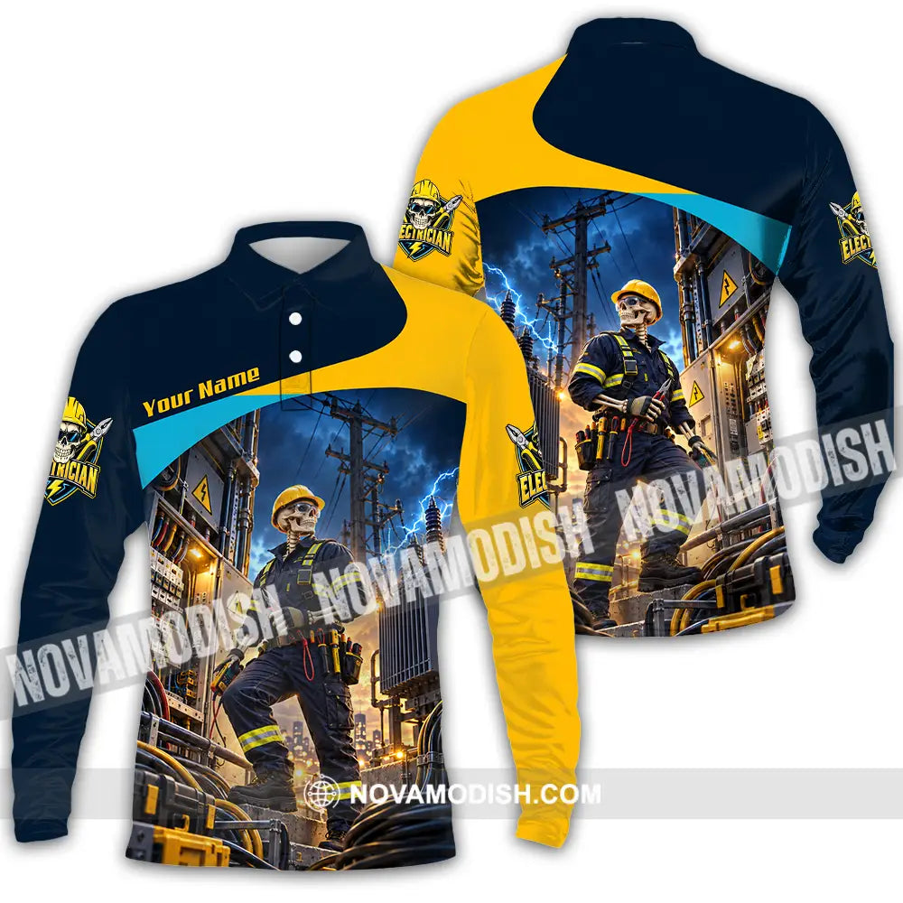 Unisex Shirt - Custom Electrician Shirt - Long Sleeve Polo / S - T-shirt