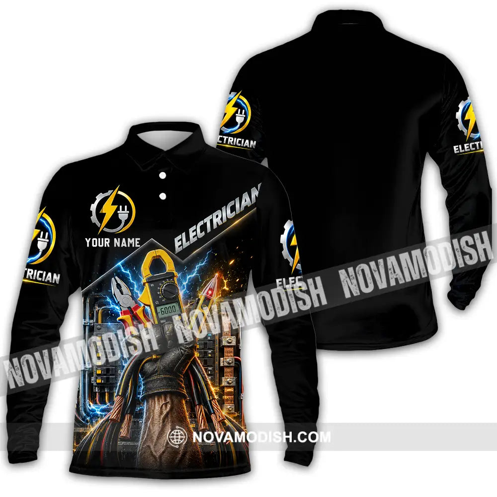 Unisex Shirt - Custom Electrician Shirt - Long Sleeve Polo / S - T-shirt