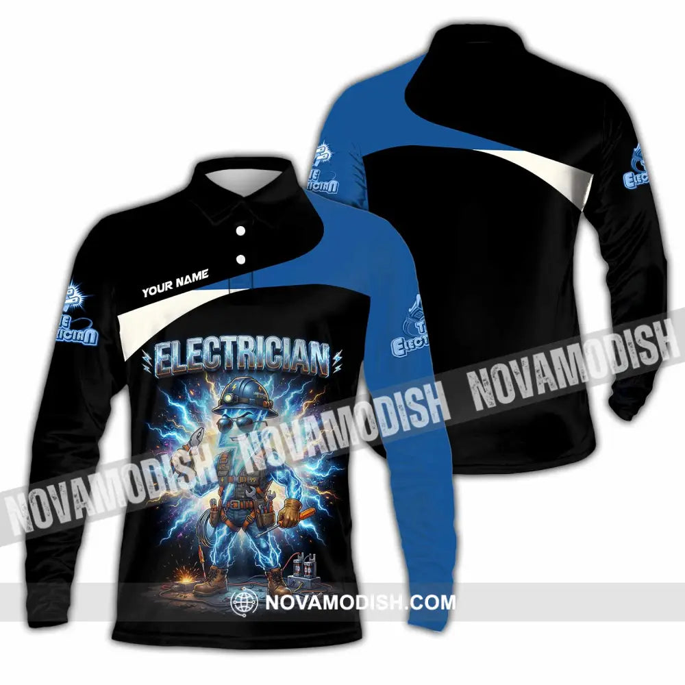Unisex Shirt - Custom Electrician Shirt - Long Sleeve Polo / S - T-shirt