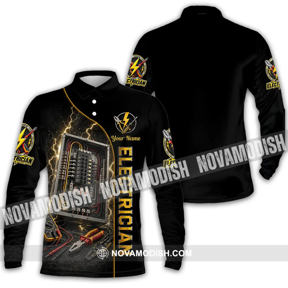Unisex Shirt - Custom Electrician Shirt - Long Sleeve Polo / S - T-shirt