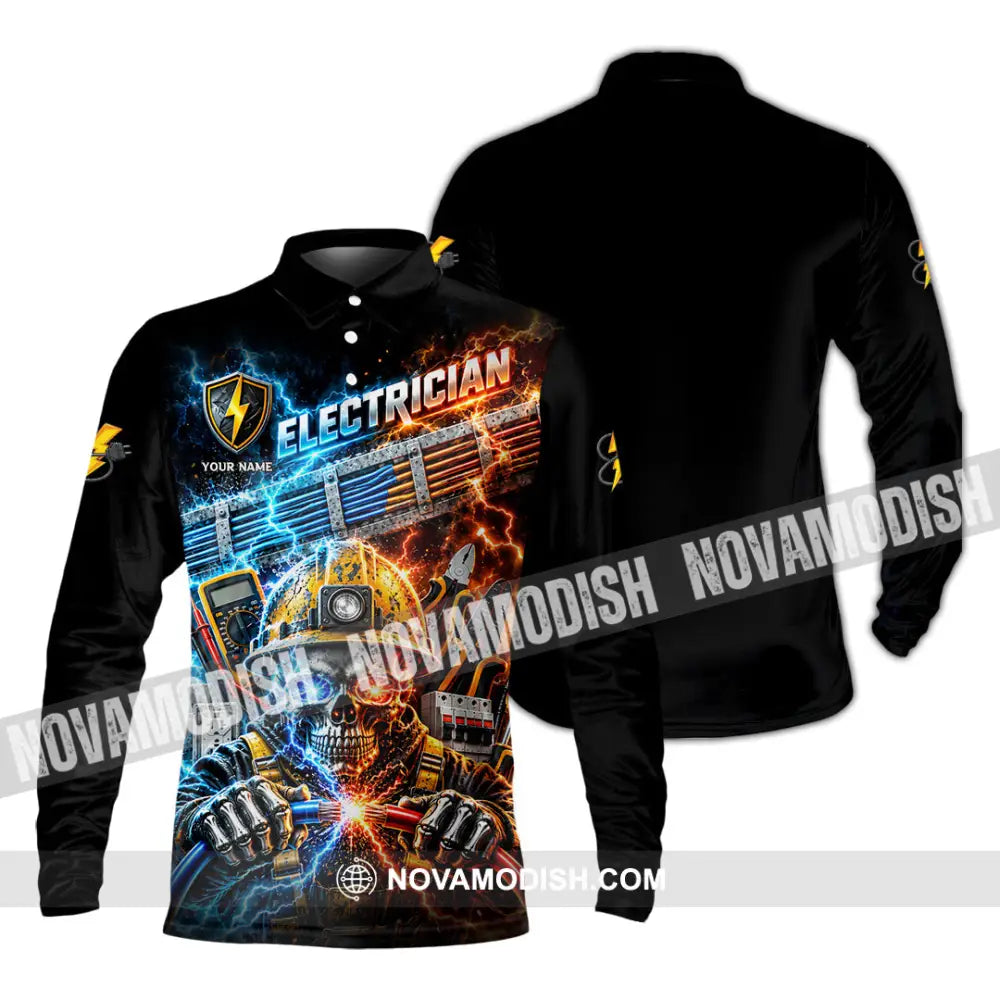 Unisex Shirt - Custom Electrician Shirt - Long Sleeve Polo / S - T-shirt