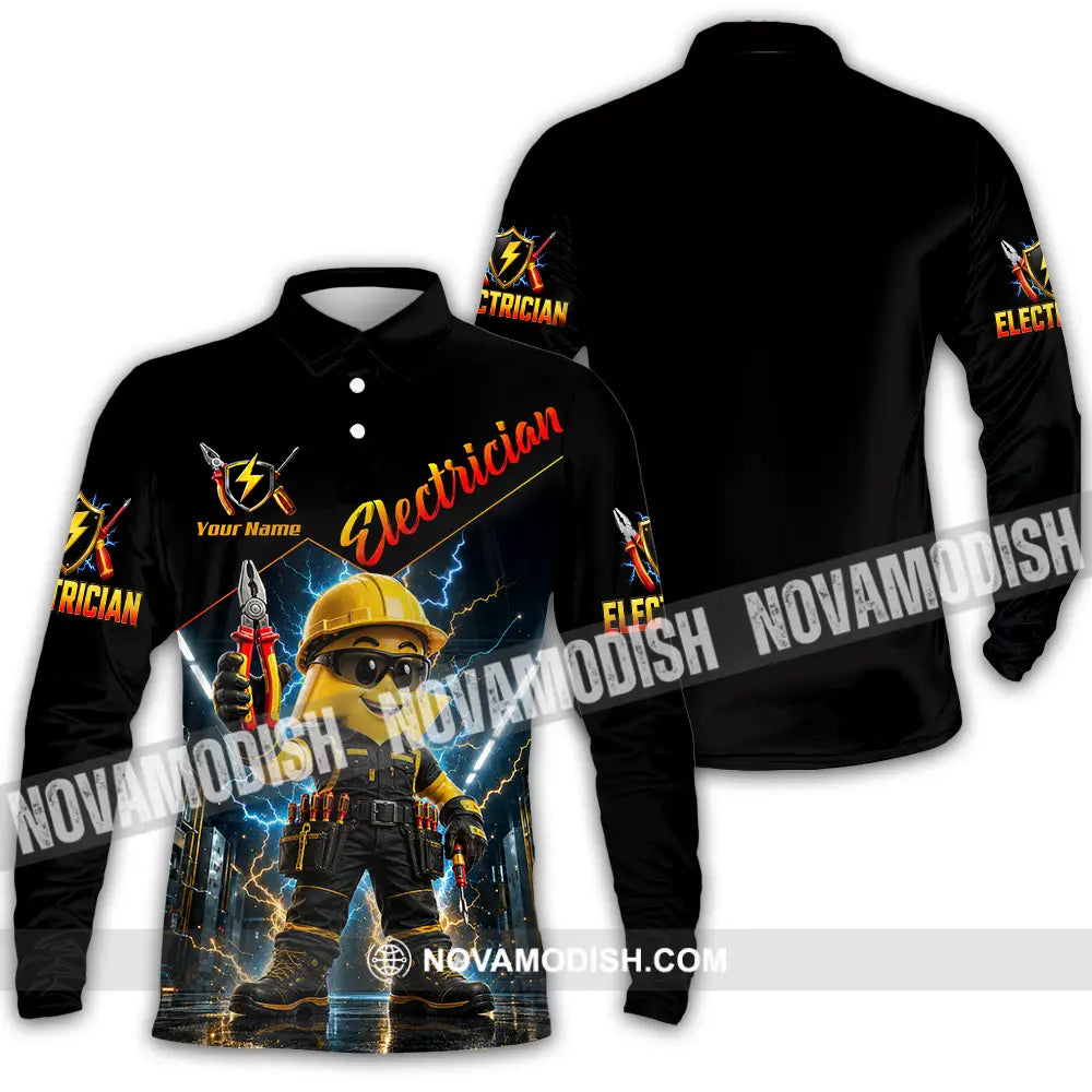 Unisex Shirt - Custom Electrician Shirt - Long Sleeve Polo / S - T-shirt