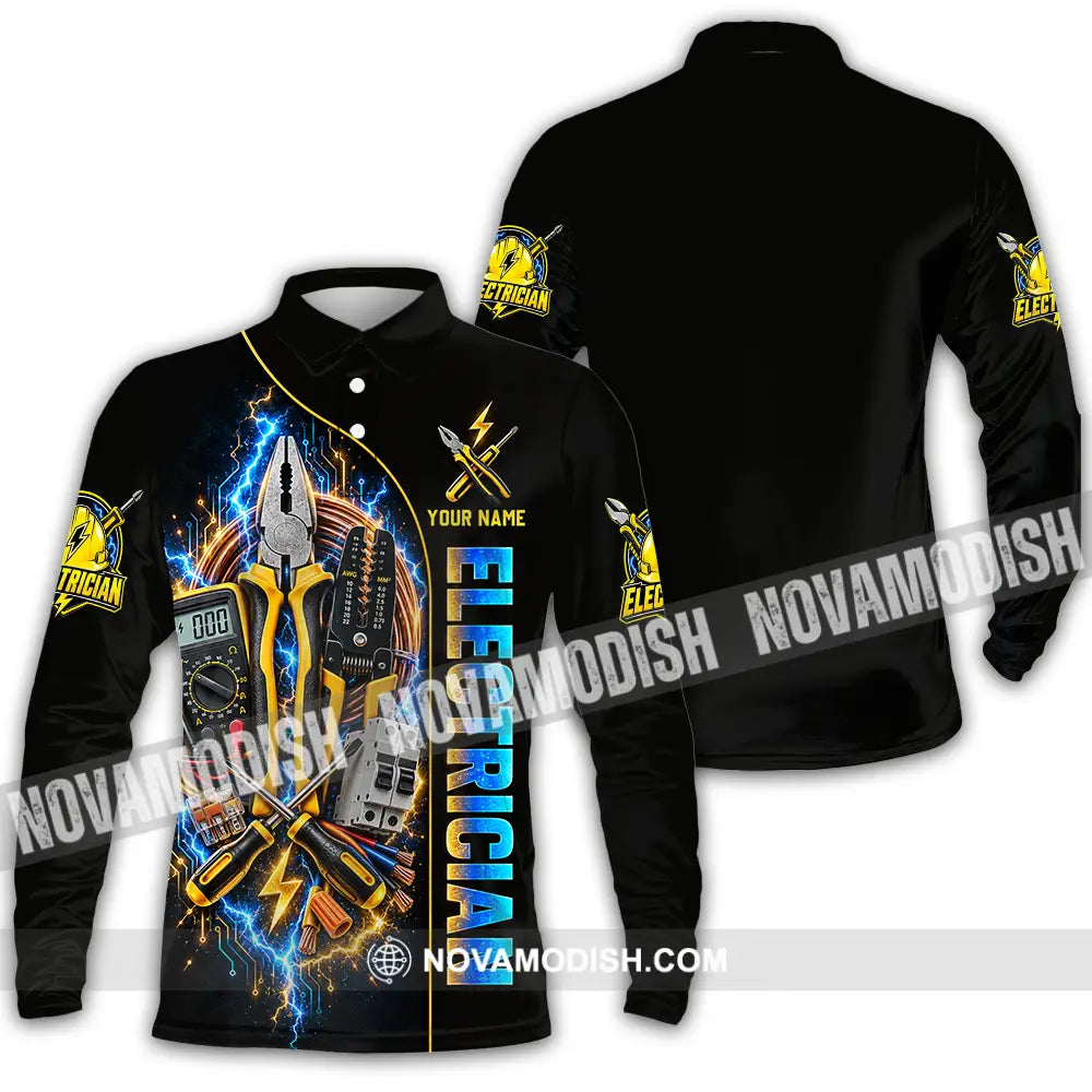 Unisex Shirt - Custom Electrician Shirt - Long Sleeve Polo / S - T-shirt