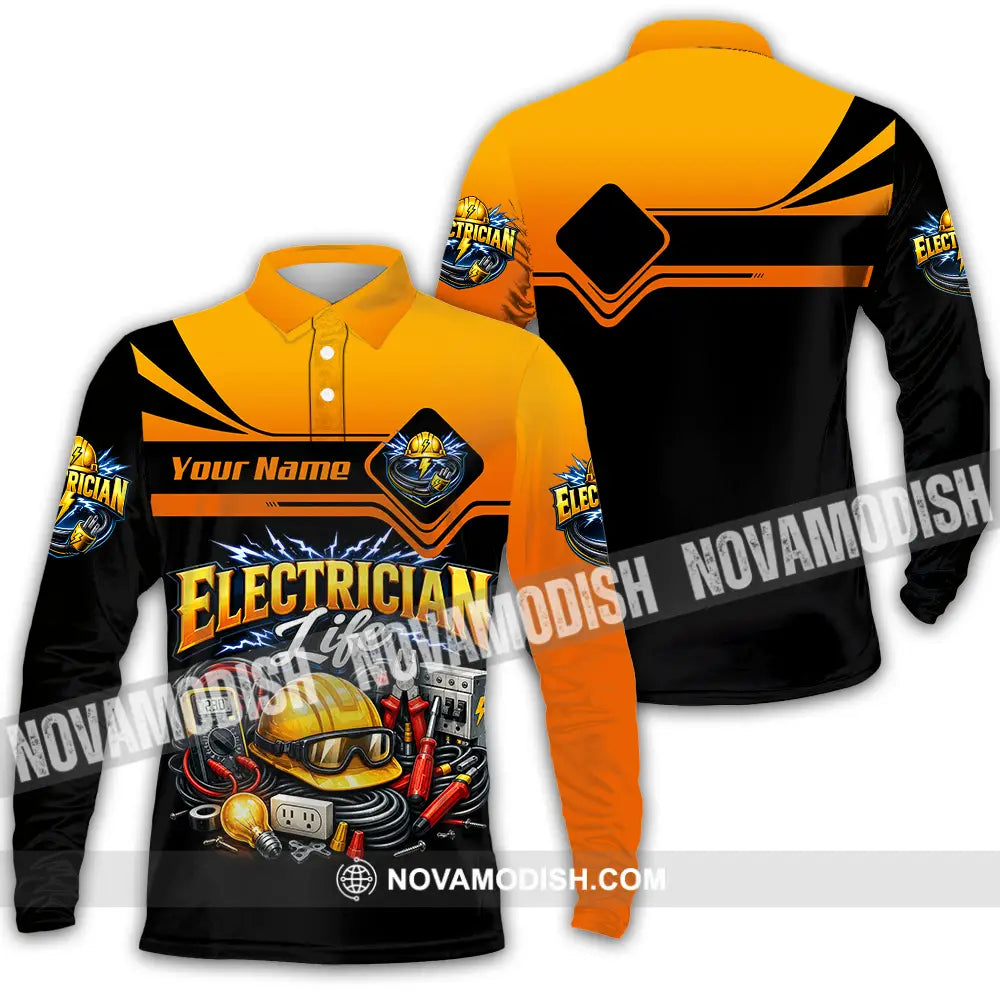Unisex Shirt - Custom Electrician Shirt - Long Sleeve Polo / S - T-shirt
