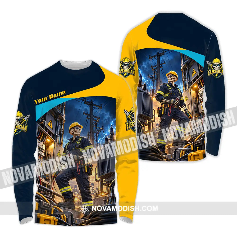 Unisex Shirt - Custom Electrician Shirt - Long Sleeve Shirt / S - T-shirt
