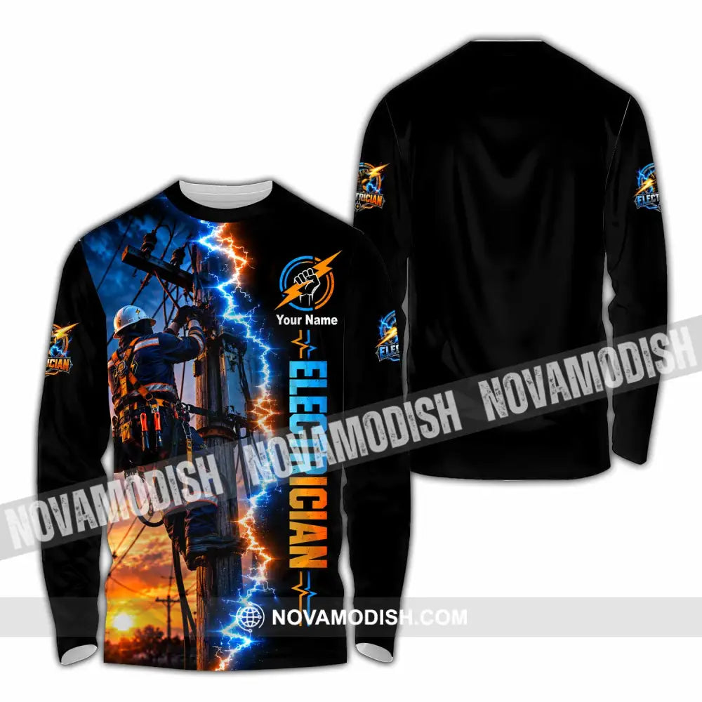 Unisex Shirt - Custom Electrician Shirt - Long Sleeve Shirt / S - T-shirt